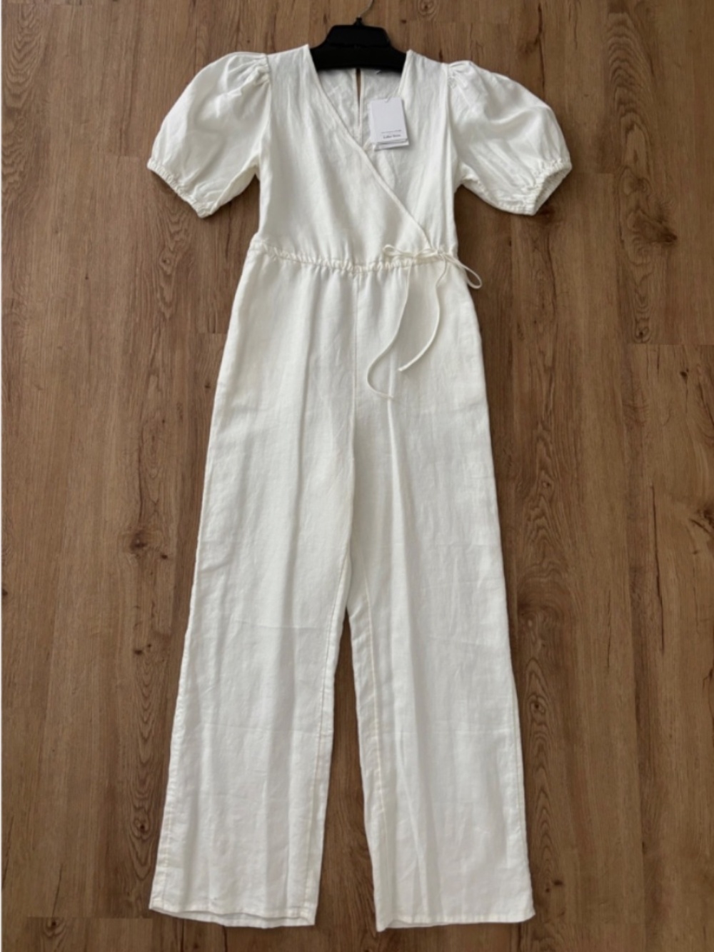 ★NWT Org. $129 ＆OTHER STORIES  Puff Sleeve Linen Jumpsuit Ivory US4★
